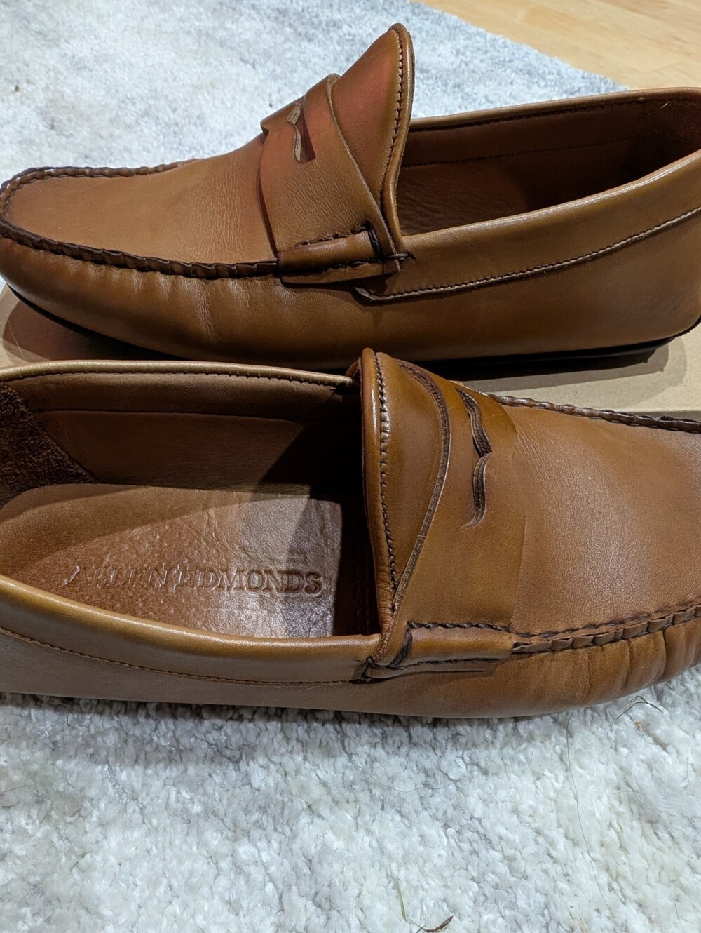 Allen Edmonds Walnut Leather Super Sport Penny Loafer SZ 9.5 3E Width EEE